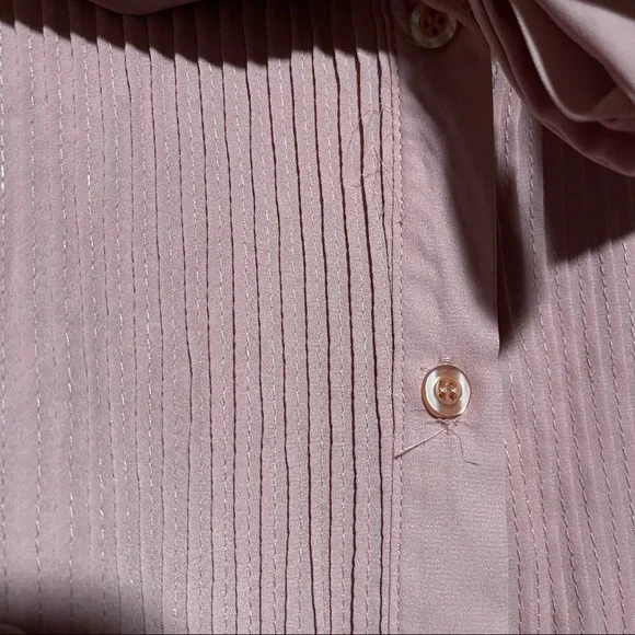 Unique Vintage Size Large Pink Blouse with Bow Tie - Picture 3 of 10